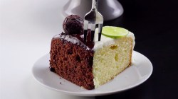 Chocolate Lime Half & Half Cake