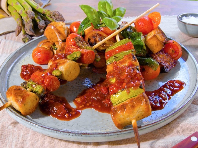 Grilled Asparagus Kebabs