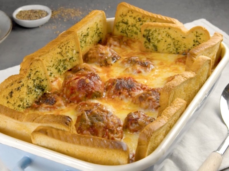 Stuffed Meatball Casserole