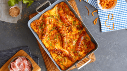 Bacon and Bratwurst Breakfast Casserole