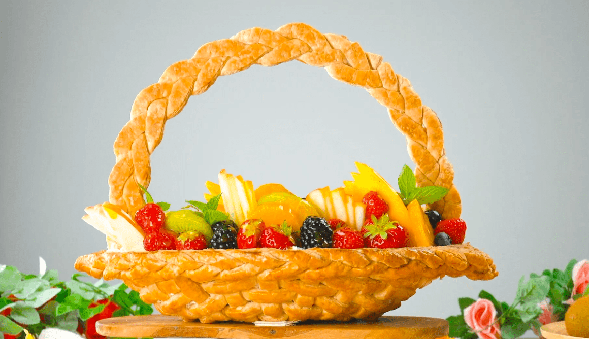 Puff Pastry Basket Filled With Fresh Fruit & Mascarpone Cream Puff Pastry Basket Filled With Fresh Fruit & Mascarpone Cream