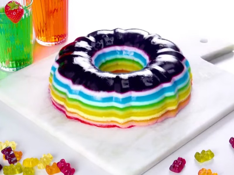 Rainbow Jello Cake