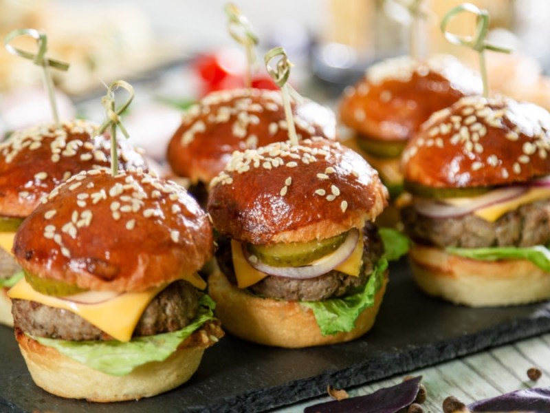 several mini burgers