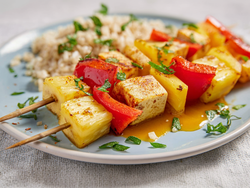 As Bright as Can Be: Our Tofu Skewers with Pineapple and Bell Pepper